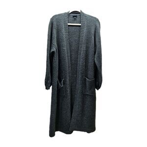 Torrid Womens Gray Longline Cardigan Sequin Detail Open Front Size 1